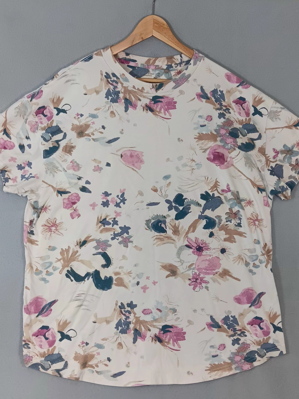 Abercrombie & Fitch Essentials 100% Cotton Floral Tee Shirt Mens XXL Streetwear